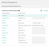Connection Profile attributes