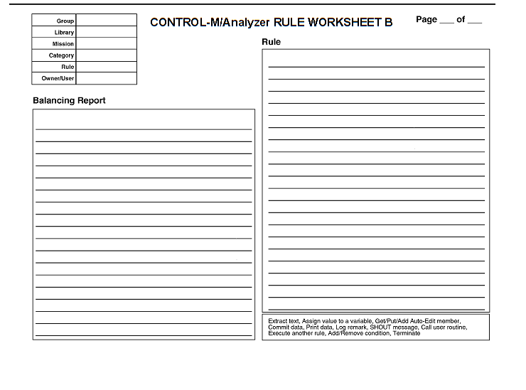 Rule Worksheet B